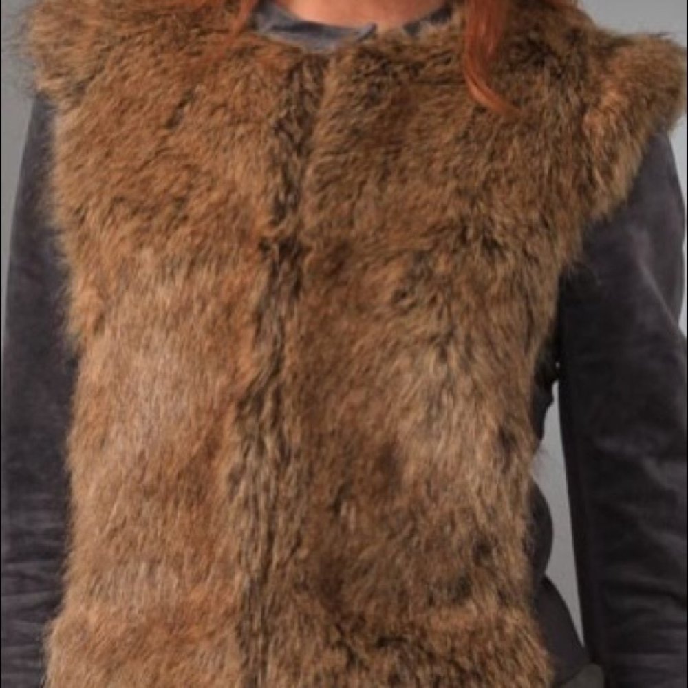 Twelfth Street by Cynthia Vincent Faux Fur Front and Suede Jacket Sz 6 - Picture 3 of 16